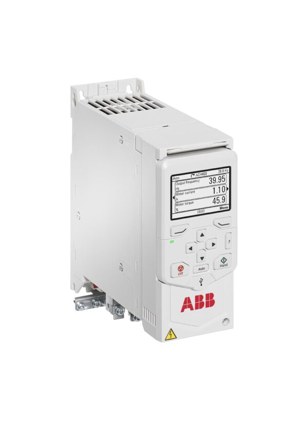 PRZETWORNICA ABB TYP ACH480-04-07A3-4 (EMC kat. C2) ; 7.2A/3kW ; OBUD. R1 ; 3x380-480V ; IP20