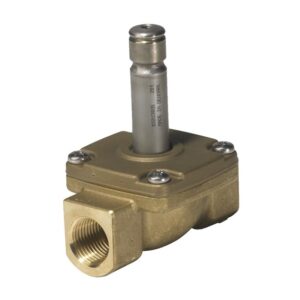 Danfoss Zawór elektromagnetyczny EV225B DN15 Kv3 032U3805 – wysokotemperaturowy zawór serwosterowany z uszczelnieniem PTFE, do pary wodnej do 185°C. Solidna konstrukcja: korpus z mosiądzu DZR, elementy ze stali nierdzewnej. Idealny do systemów grzewczych, parowych i przemysłowych