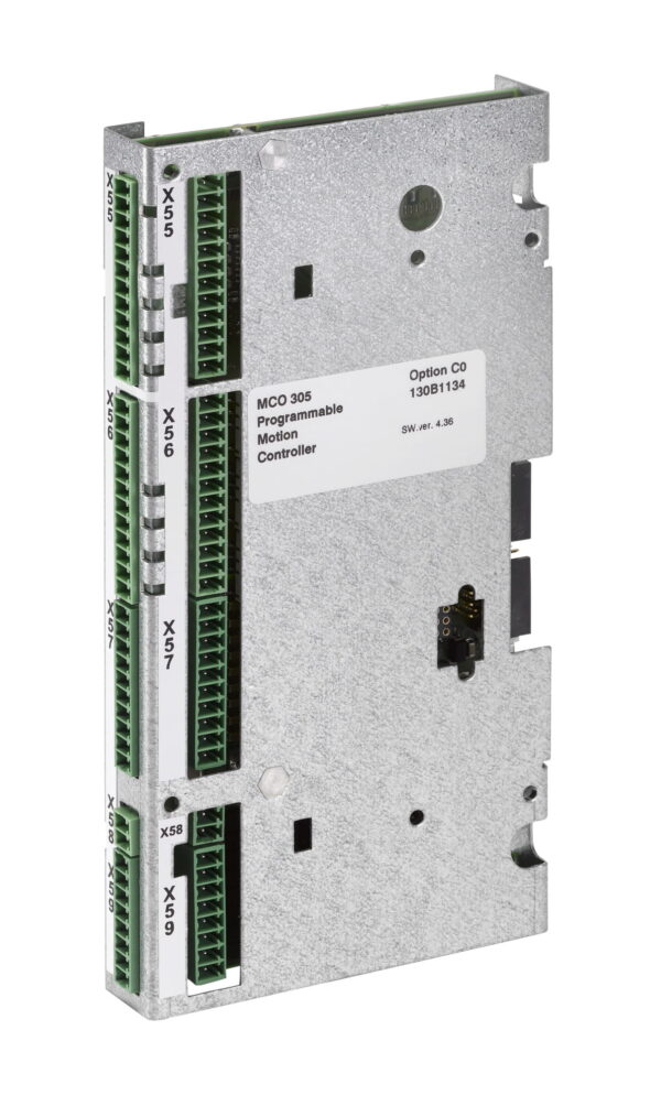 Programowalny kontroler ruchu MCO 305 – zaawansowany moduł sterowania kompatybilny z falownikami FC301/302, wyposażony w powlekaną płytkę PCB (C) dla zwiększonej odporności na warunki środowiskowe. Zapewnia precyzyjne sterowanie ruchem w aplikacjach przemysłowych, umożliwiając optymalizację procesów.