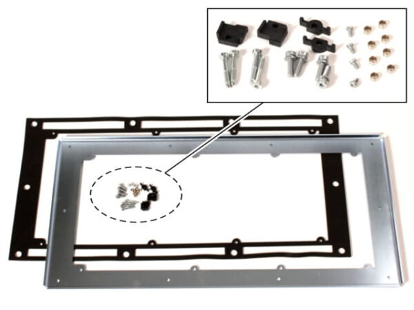 Panel montażowy THROUGH C1 MCF 110 – kompatybilny z falownikami FC102, FC202, FC301, FC302, zapewniający stabilne i bezpieczne mocowanie panelu sterowania. Kod produktu: 130B1048.